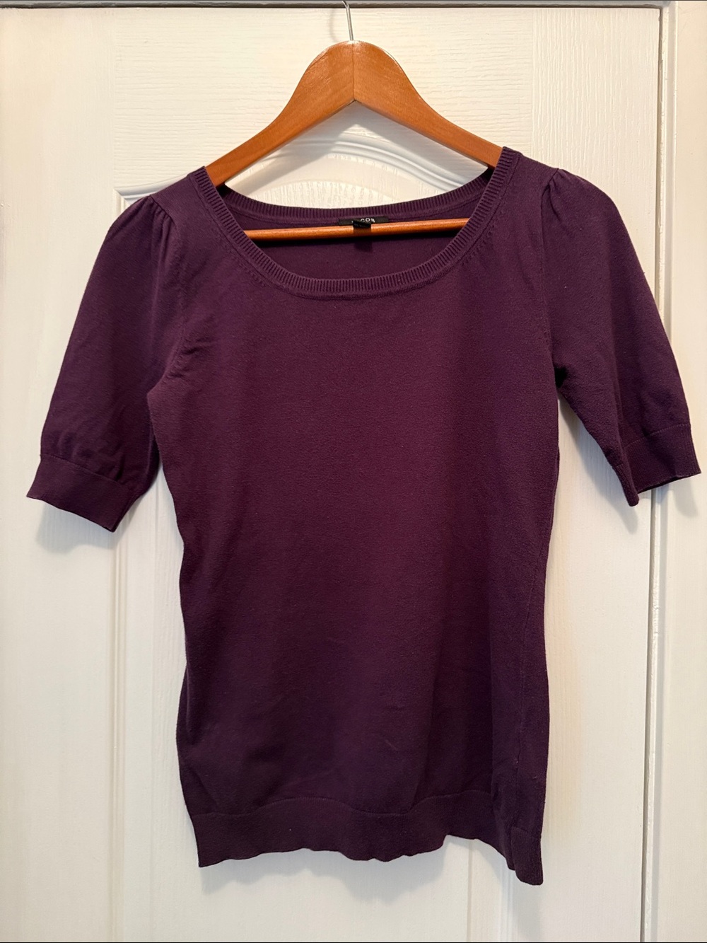 Jacob Scoop Neck Short Sleeve Top - Plum